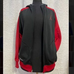 Jordan Red and Black zip up hoodie